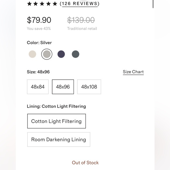 NWOT QUINCE Luster Velvet Curtain Cotton Back Light Filtering Silver 48x96” - Picture 7 of 14